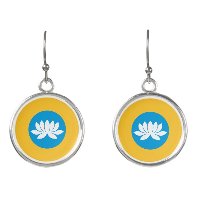 Kalmykia Flag Earrings (Front)