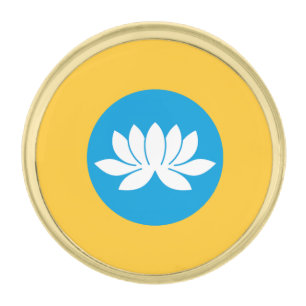 Kalmykia Flag Gold Finish Lapel Pin