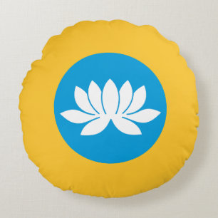 Kalmykia Flag Round Pillow