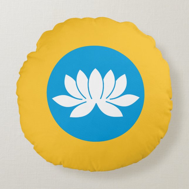 Kalmykia Flag Round Pillow (Front)