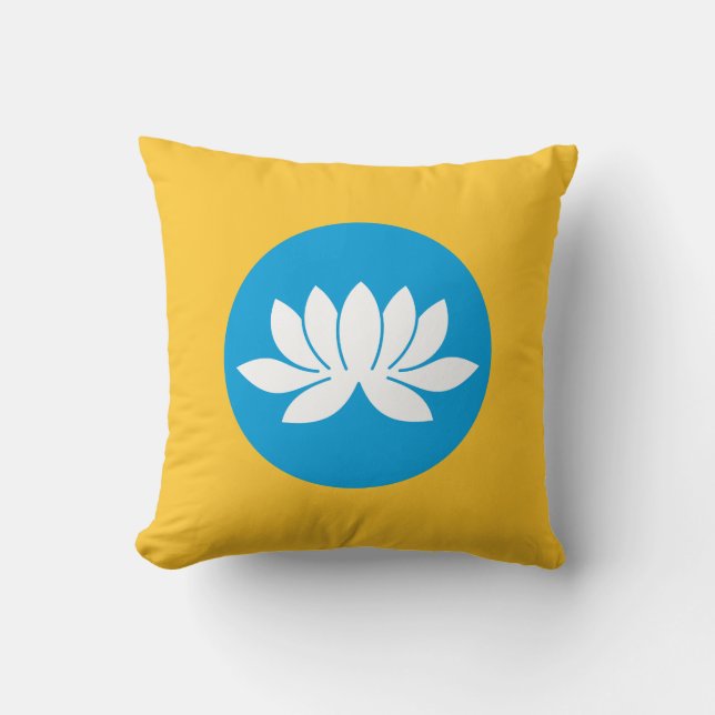 Kalmykia Flag Throw Pillow (Front)