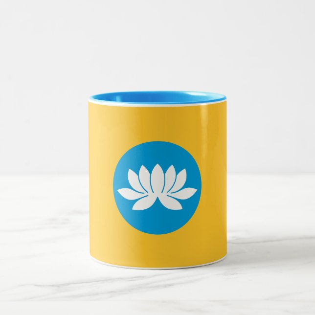 Kalmykia Flag Two-Tone Coffee Mug (Center)