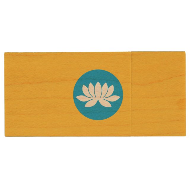 Kalmykia Flag Wood Flash Drive (Front)