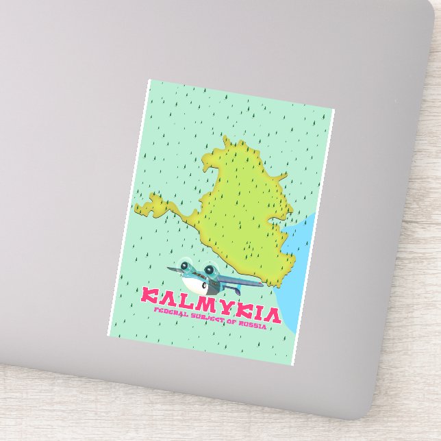Kalmykia Russia map Sticker (Detail)