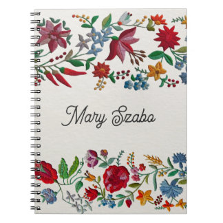 Kalocsa Embroidery Flower Print  Notebook
