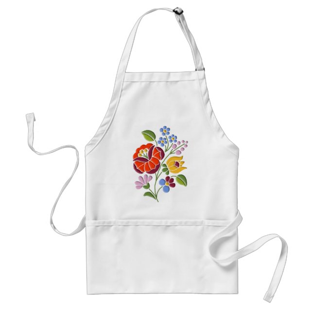 Kalocsa Embroidery - Hungarian Folk Art Adult Apron (Front)