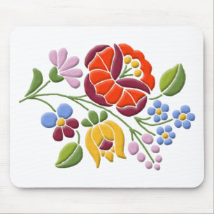 Kalocsa Embroidery - Hungarian Folk Art Mouse Pad