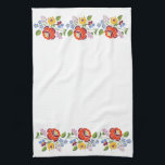 Kalocsa Embroidery Hungarian Folk Art pattern Kitchen Towel<br><div class="desc">Authentic embroidery design from Hungary. The art of Kalocsai Embroidery was born in the second half of the 19th century. Originally the needlework was only white and the embroidery patterns were merely made up by holes. At the end of the 19th century, the art of Kalocsa embroidery went through creative...</div>