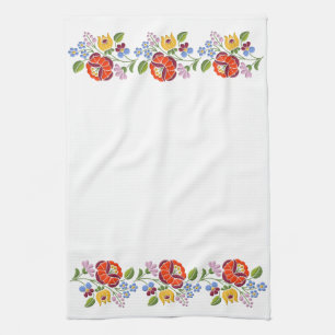 Kalocsa Embroidery Hungarian Folk Art pattern Kitchen Towel