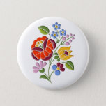 Kalocsa Embroidery - Hungarian Folk Art Pinback Button at Zazzle