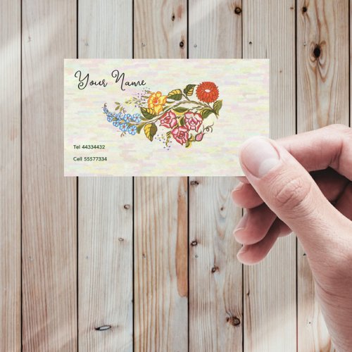kalocsai floral motifs in light base business card template