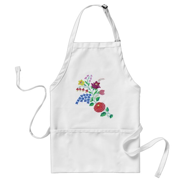 Kalocsai Flower Stem Adult Apron (Front)