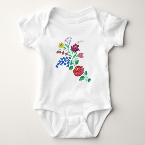 Kalocsai Flower Stem Baby Bodysuit