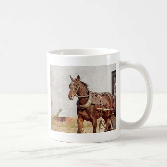 Kalona, Iowa Amish Horse and Buggy Coffee Mug (Right)