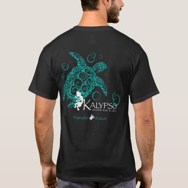 Kalypso Hawaiian Islands Front Sea Turtle Back T-Shirt (Back)