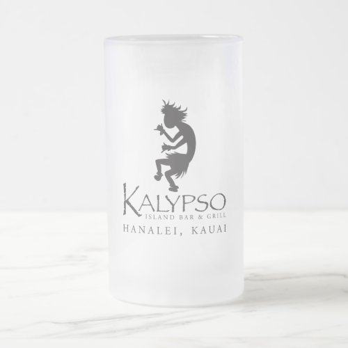 Kalypso Kane Logo in Black Frosted Glass Beer Mug