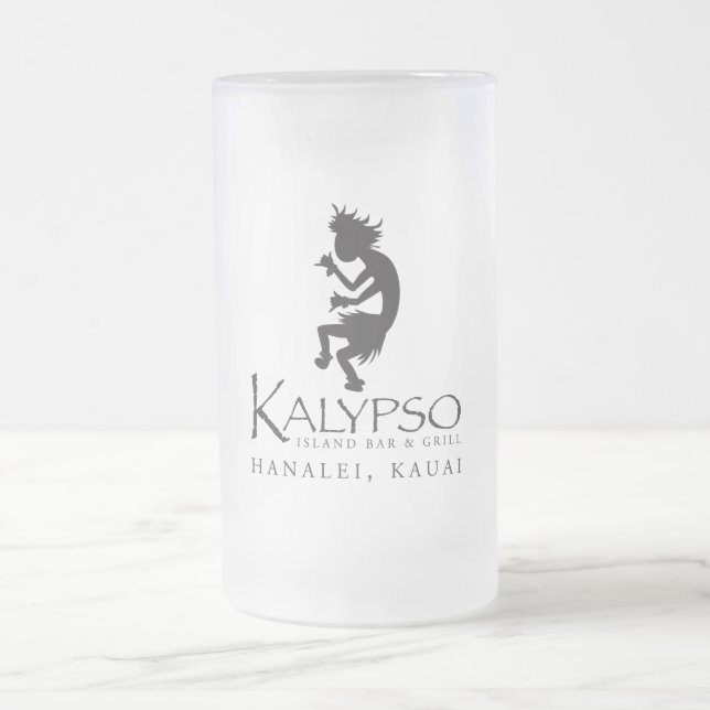 Kalypso Kane Logo in Black Frosted Glass Beer Mug (Center)