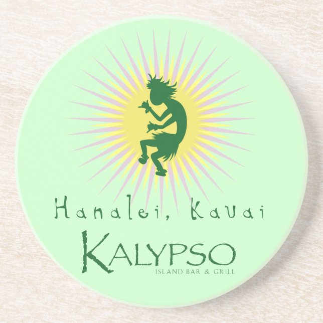 Kalypso Kane Yellow Sunburst Drink Coaster (Front)