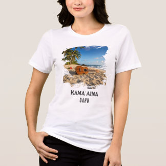 Kamaʻaina Oahu Ukelele on Hawaii Beach Tri-Blend Shirt