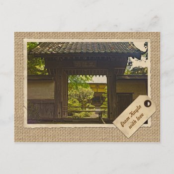 Kamakura Japan Kencho-ji Temple Vintage Paper Postcard by BeverlyClaire at Zazzle