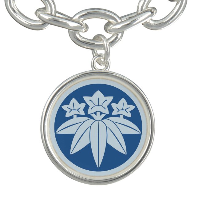 Kamakura Minamoto Mon Japanese clan blue Bracelet (Design)