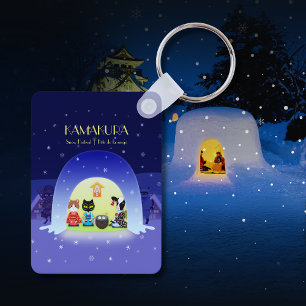 Kamakura Snow Globe: Japan Winter Tradition Keychain