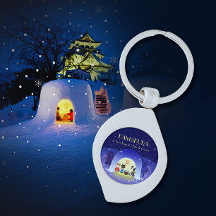 Kamakura Snow Globe: Japan Winter Tradition Keychain