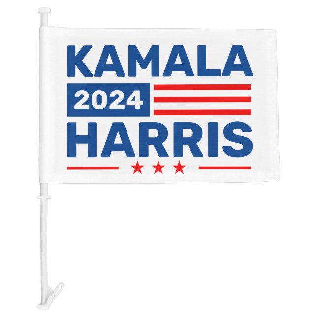 Kamal Harris 2024 Campaign Rally Car Flag (Front)