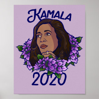 Kamala 2020 Floral Purple Violet Art Poster
