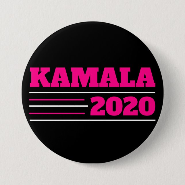 Kamala 2020 in Pink and White Button (Front)