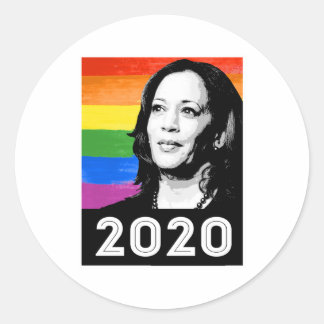 KAMALA 2020 PRIDE POSTER CLASSIC ROUND STICKER