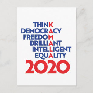 Kamala 2020 - Think Democracy Freedom Brilliant Postcard