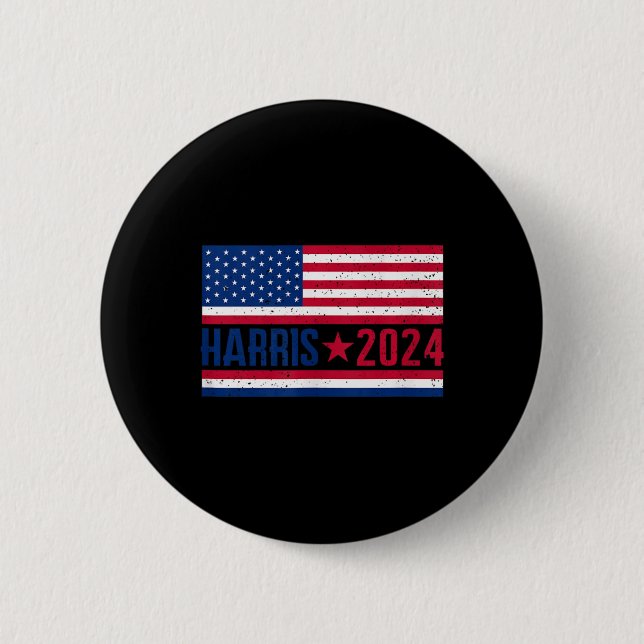 Kamala 2024 American Flag  Button (Front)