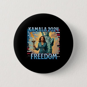 Kamala 2024 For President Campaign Lady Liberty To Button