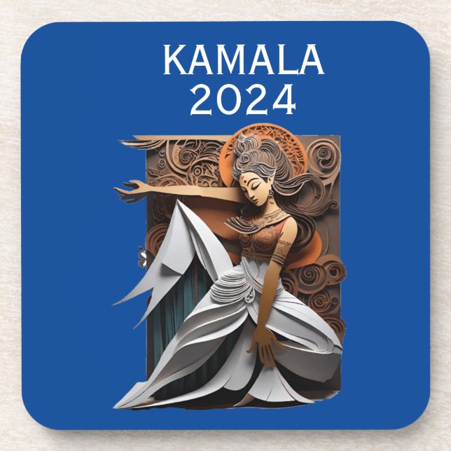 Kamala 2024 for President Thunder_Cove  Beverage Coaster (Front)