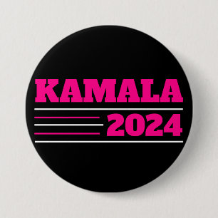 Kamala 2024 in Pink and White Button
