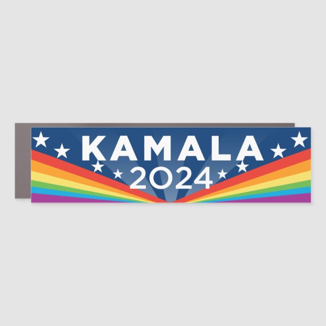 Kamala 2024 LGBTQ Bumper Car Magnet (Front)