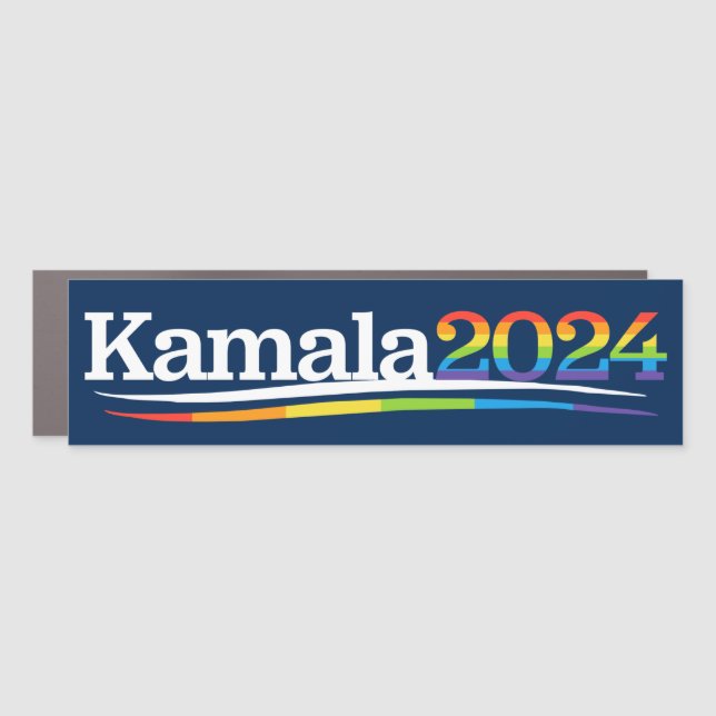 Kamala 2024 LGBTQ Bumper Car Magnet (Front)