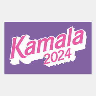 Kamala 2024 Pink and Purple Colorful Rectangular Sticker