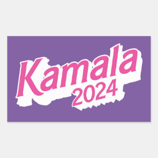 Kamala 2024 Pink and Purple Colorful Rectangular Sticker
