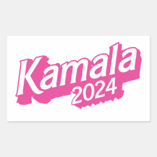 Kamala 2024 Pink Colorful Rectangular Sticker
