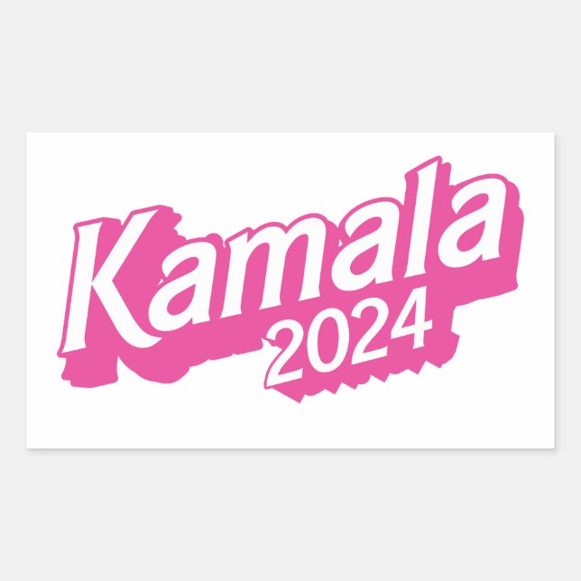 Kamala 2024 Pink Colorful Rectangular Sticker (Front)