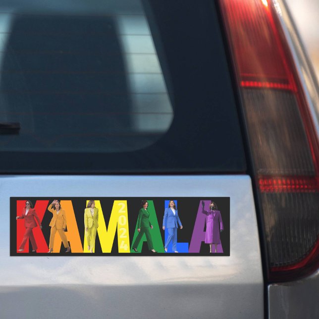 KAMALA 2024 Rainbow Pride Flag Car Bumper Magnet (Creator Uploaded)