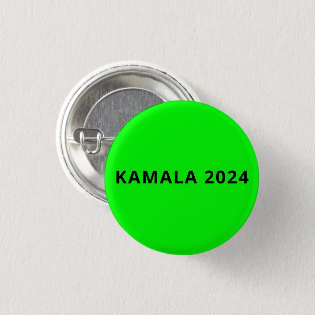 kamala 2024 simple modern custom text brat neon button (Front & Back)