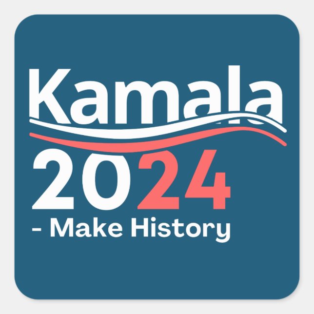 Kamala 2024, Vice President Kamala Harris Button Square Sticker (Front)