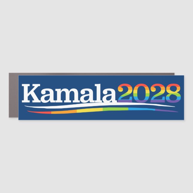 Kamala 2028 LGBT Bumper Car Magnet (Front)