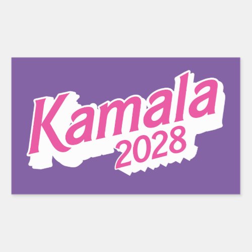 Kamala 2028 Pink and Purple Colorful Rectangular Sticker