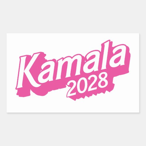 Kamala 2028 Pink Colorful Rectangular Sticker