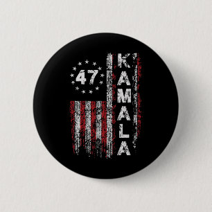 Kamala 47 Kamala47 President Usa America Flag 2024 Button