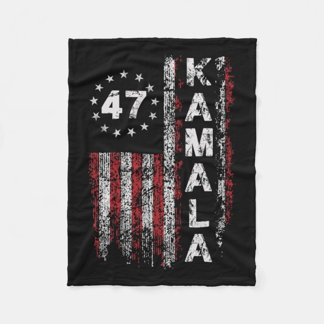 Kamala 47 Kamala47 President Usa America Flag 2024 Fleece Blanket (Front)